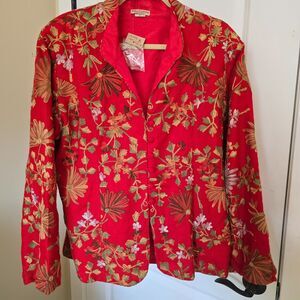 NWT Baba Clothing Los Angeles Embroidered Blazer Jacket XL